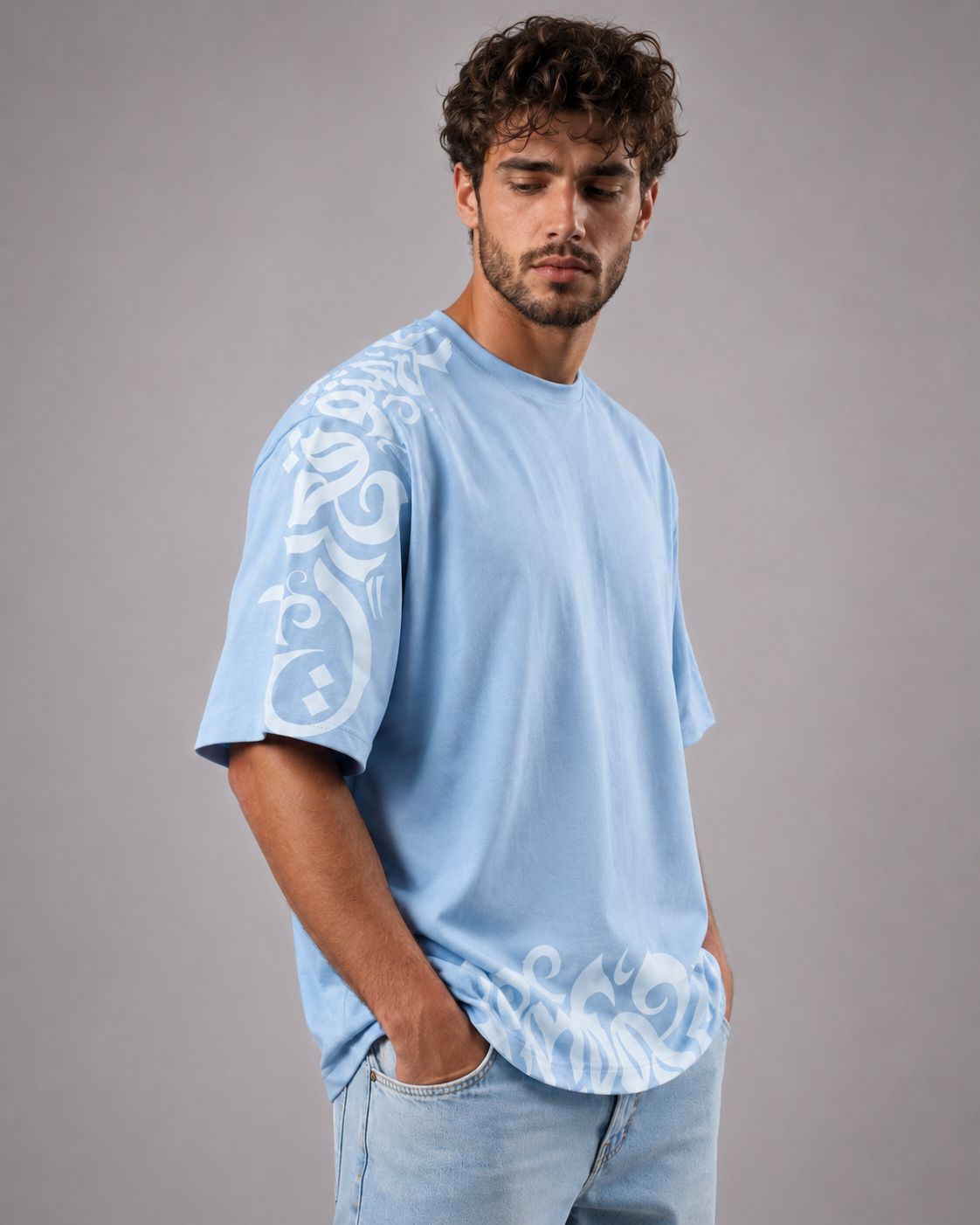 Sky Blue Over Size T-shirt