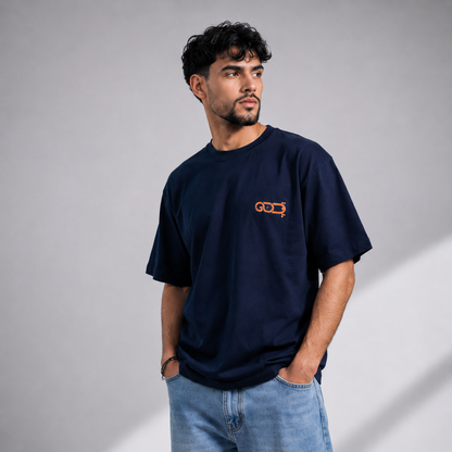 navy blue Over Size T-shirt