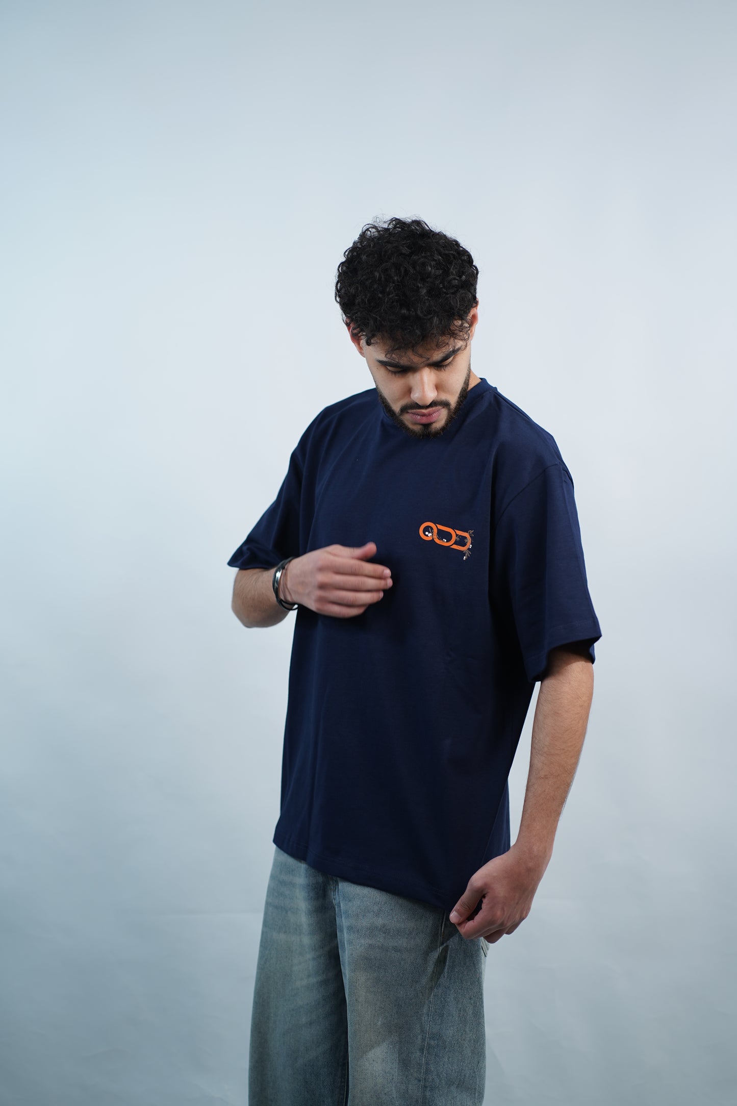 navy blue Over Size T-shirt